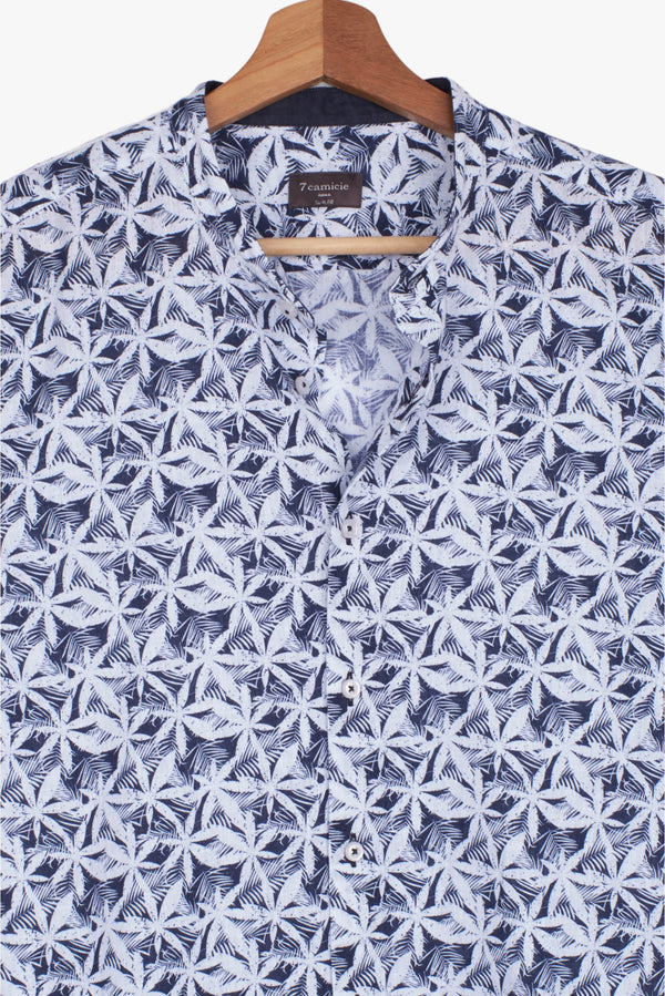 Caravaggio Sport Linen Man Shirt Blue White