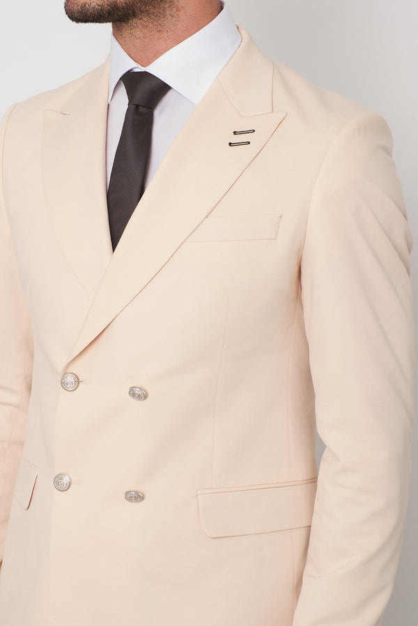 Polyviscose Man Jacket Beige