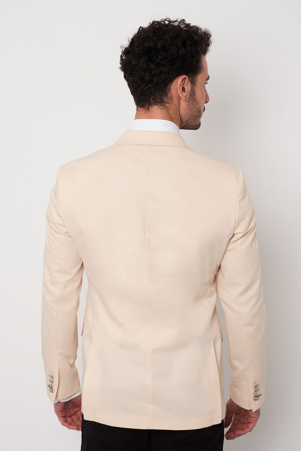 Polyviscose Man Jacket Beige