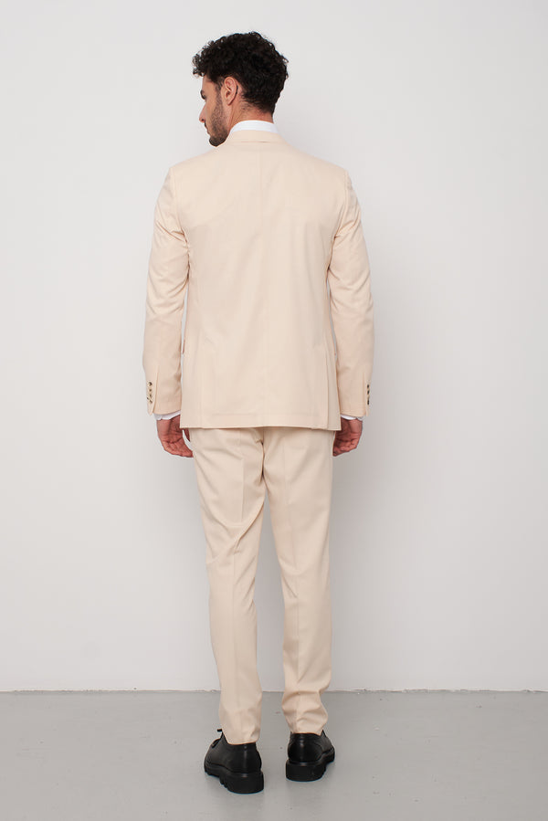 Polyviscose Man Jacket Beige