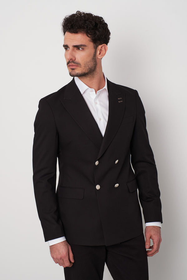 Polyviscose Man Jacket Black