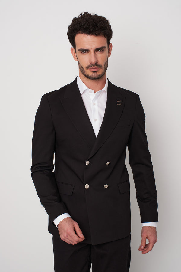 Polyviscose Man Jacket Black