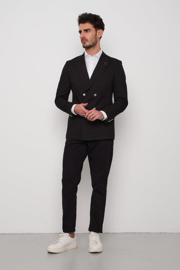 Polyviscose Man Jacket Black