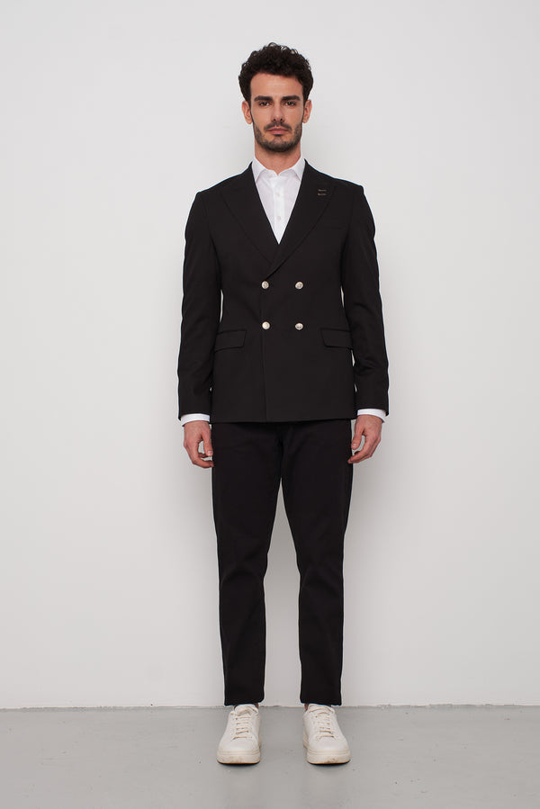 Polyviscose Man Jacket Black