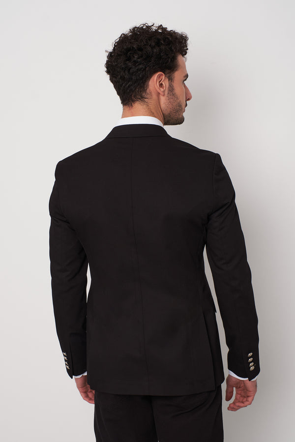 Polyviscose Man Jacket Black