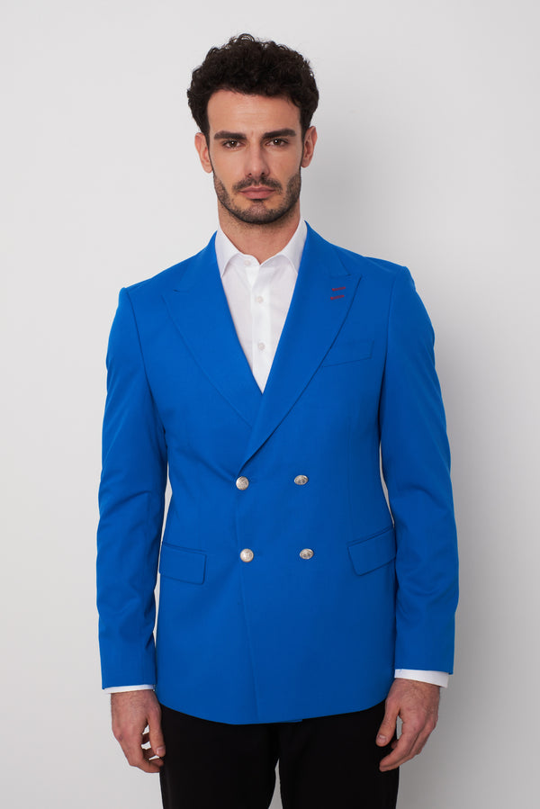 Polyviscose Man Jacket Navy Blue