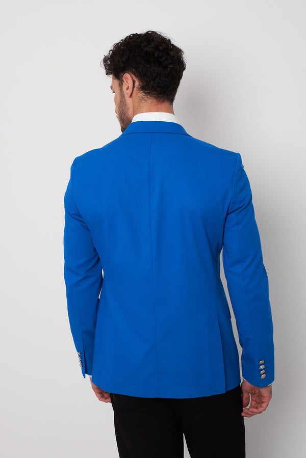 Polyviscose Man Jacket Navy Blue