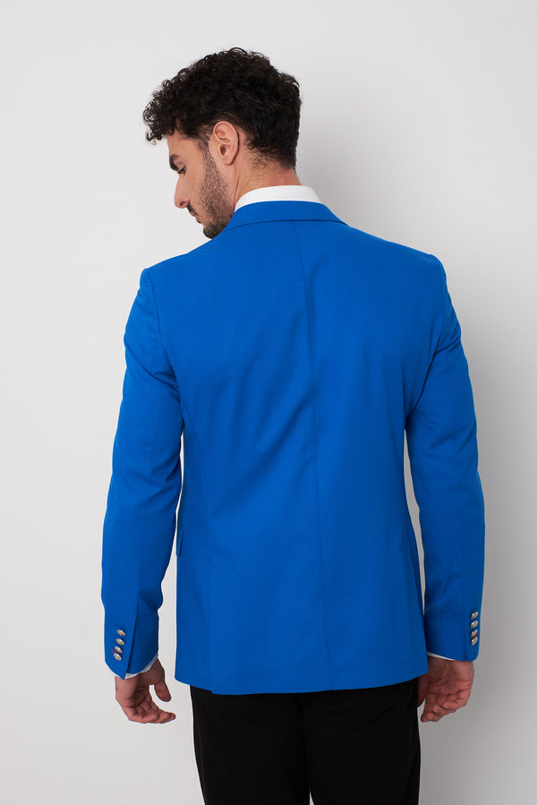 Polyviscose Man Jacket Navy Blue