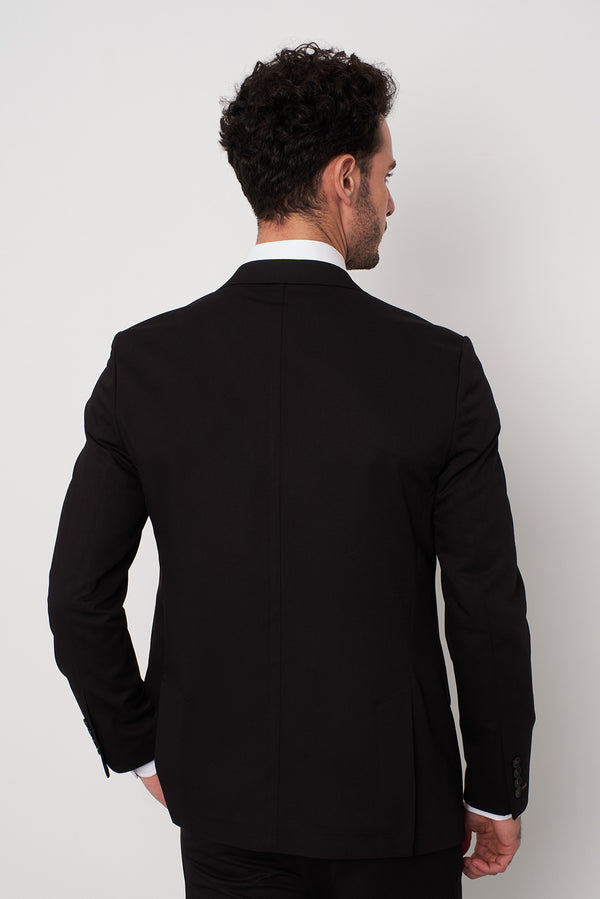 Polyviscose Man Jacket Black