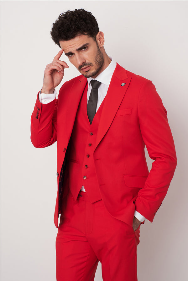 Polyviscose Man Jacket Red