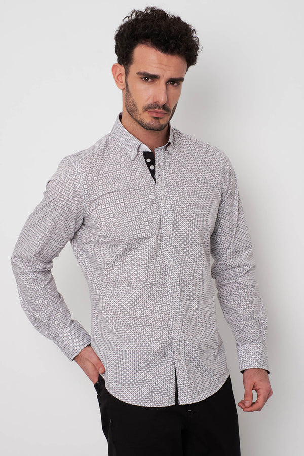 Chemise Homme Donatello Iconic Popelin Blanc Vert