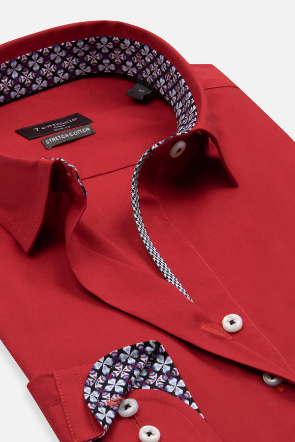 Camisa Mujer Beatrice Sport Popelin Stretch Rojo