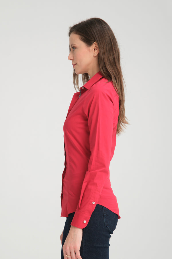 Camisa Mujer Beatrice Sport Popelin Stretch Rojo