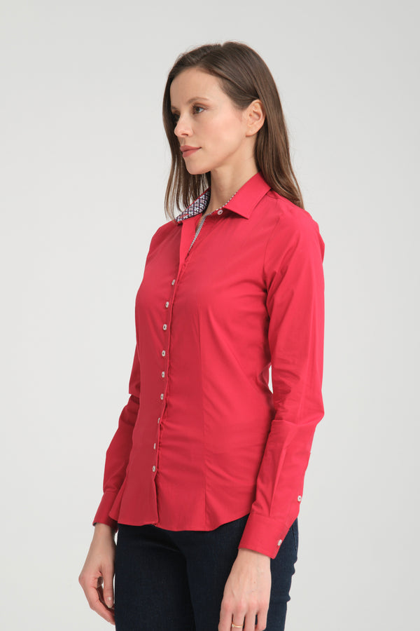 Camisa Mujer Beatrice Sport Popelin Stretch Rojo