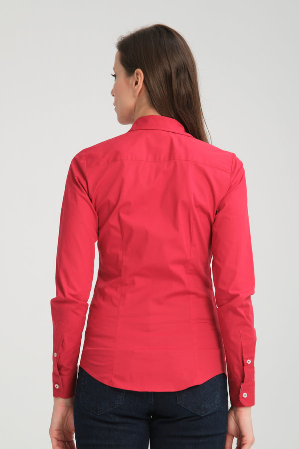 Camisa Mujer Beatrice Sport Popelin Stretch Rojo