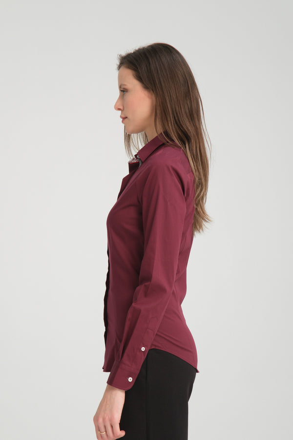 Beatrice Sport Damen Hemd Poplin Stretch Rot