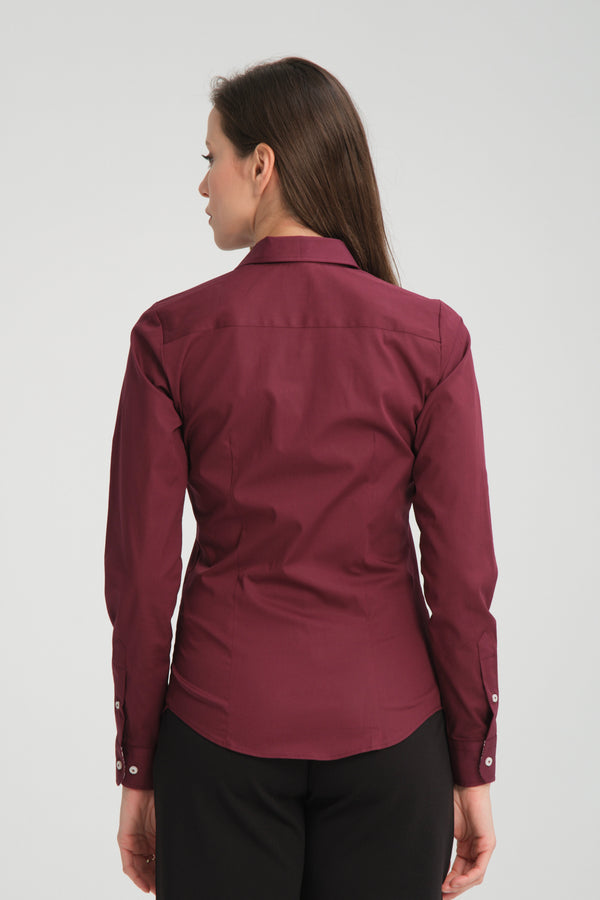 Beatrice Sport Damen Hemd Poplin Stretch Rot