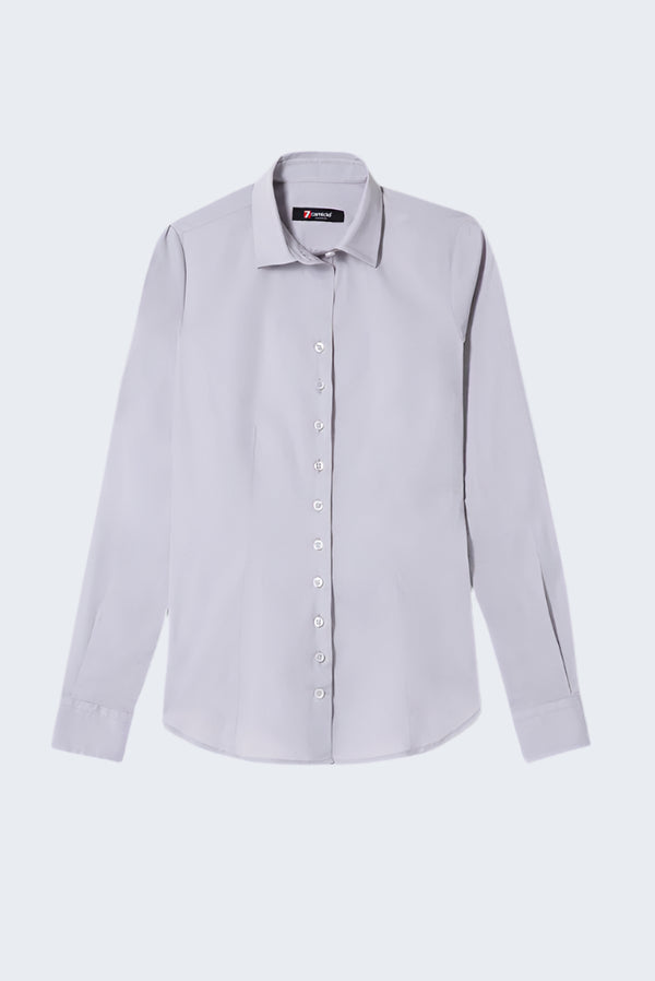 Camicia Donna Linda Popelin Stretch Grigio