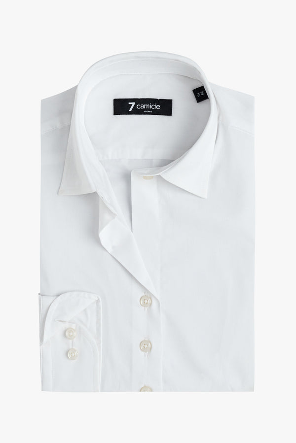 Chemise Femme Linda Essential Popelin Stretch Blanc