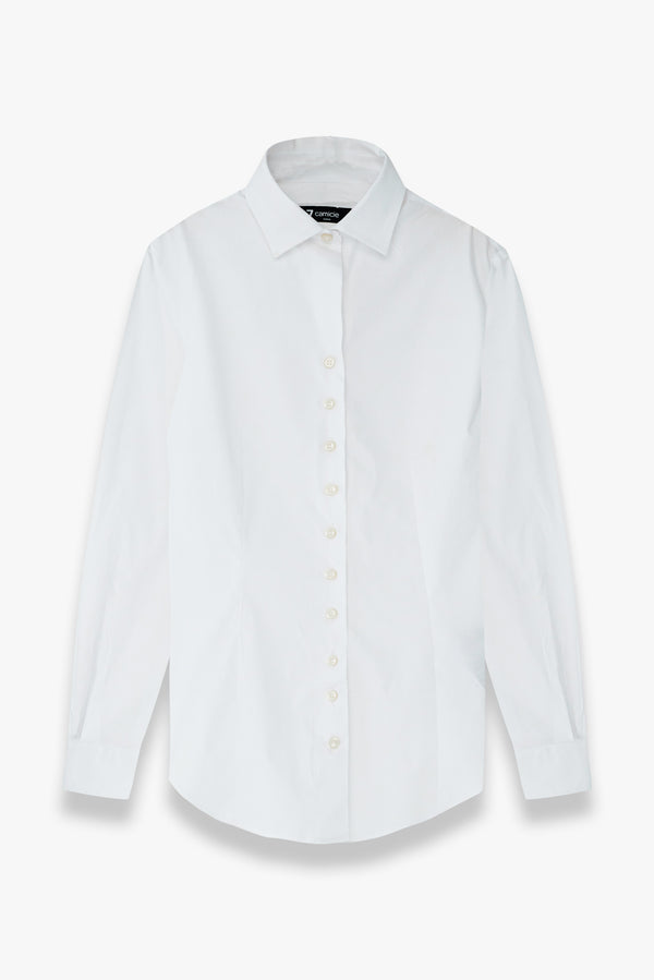 Chemise Femme Linda Essential Popelin Stretch Blanc