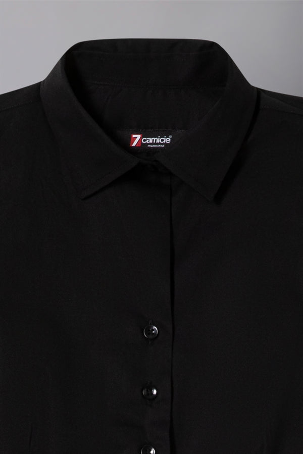 Camicia Donna Linda Essential Popelin Stretch Nero