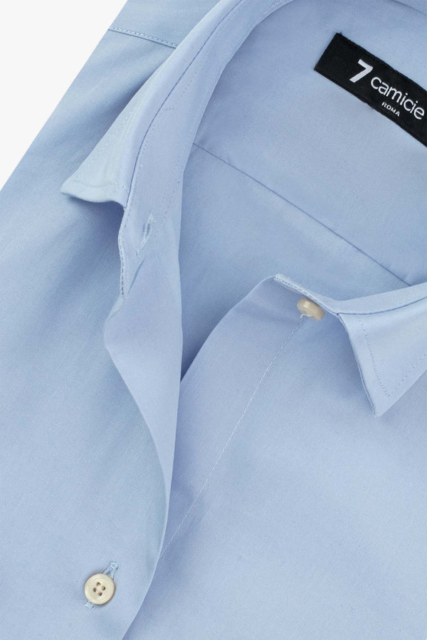 Camicia Donna Linda Essential Popelin Stretch Celeste