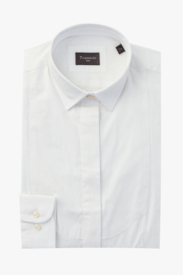 Tuxedo Essential Poplin Stretch Women Shirt White