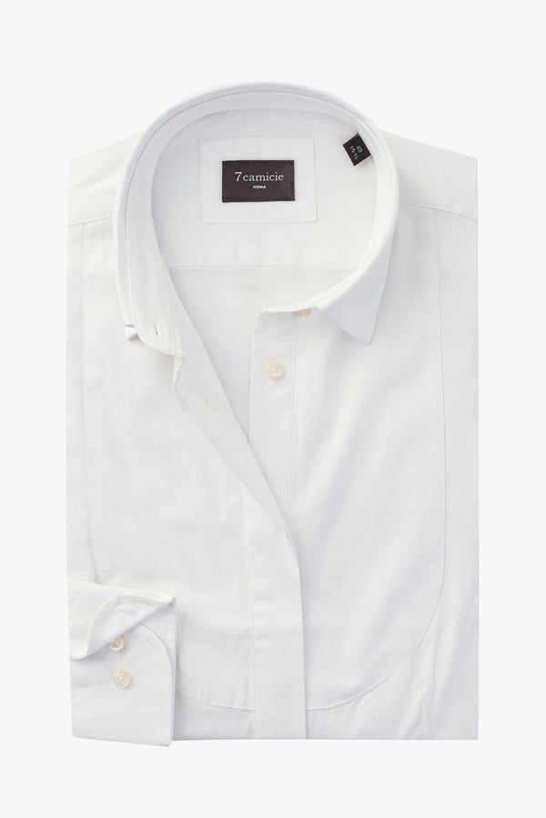 Chemise Femme Tuxedo Popelin Stretch Blanc