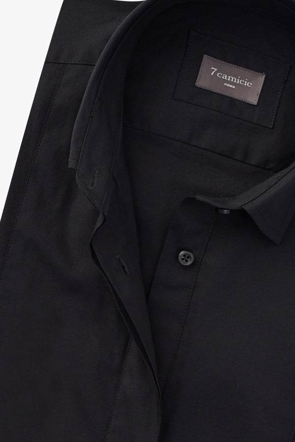 Chemise Femme Tuxedo Popelin Stretch Noir