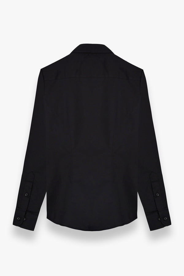 Camicia Donna Tuxedo Popelin Stretch Nero