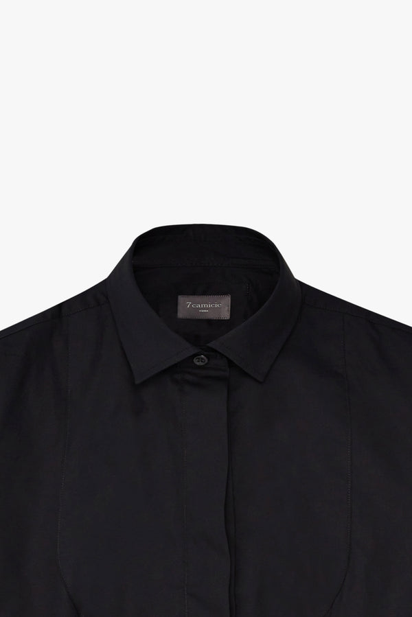 Camisa Mujer Tuxedo Popelin Stretch Negro