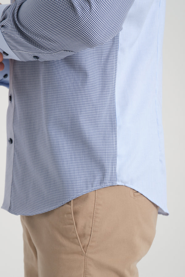 Chemise Homme Popelin Blanc Bleu clair Sans repassage