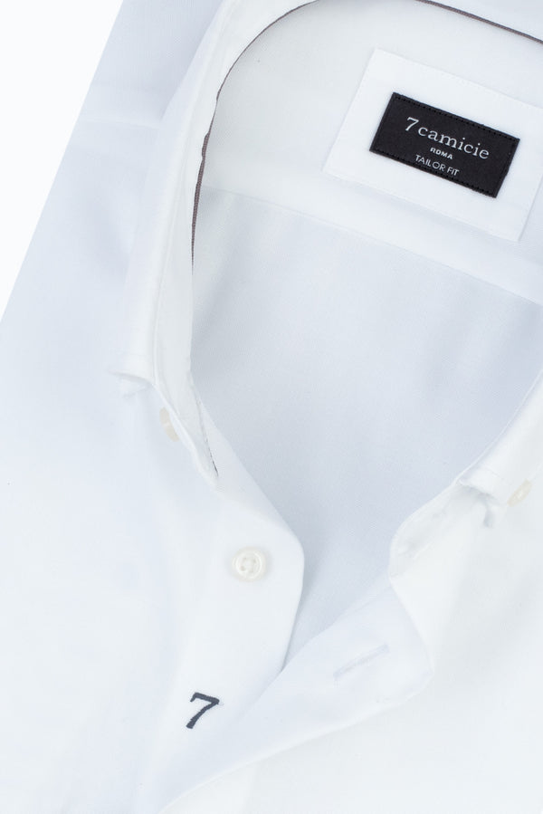 Camicia Uomo Cesare Essential Oxford No Iron Bianco No Stiro