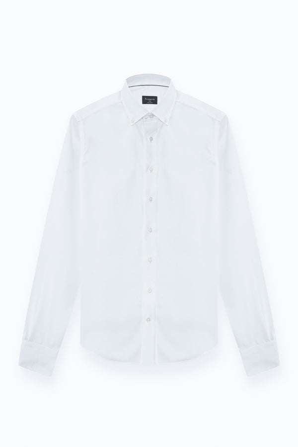 Camicia Uomo Cesare Essential Oxford No Iron Bianco No Stiro