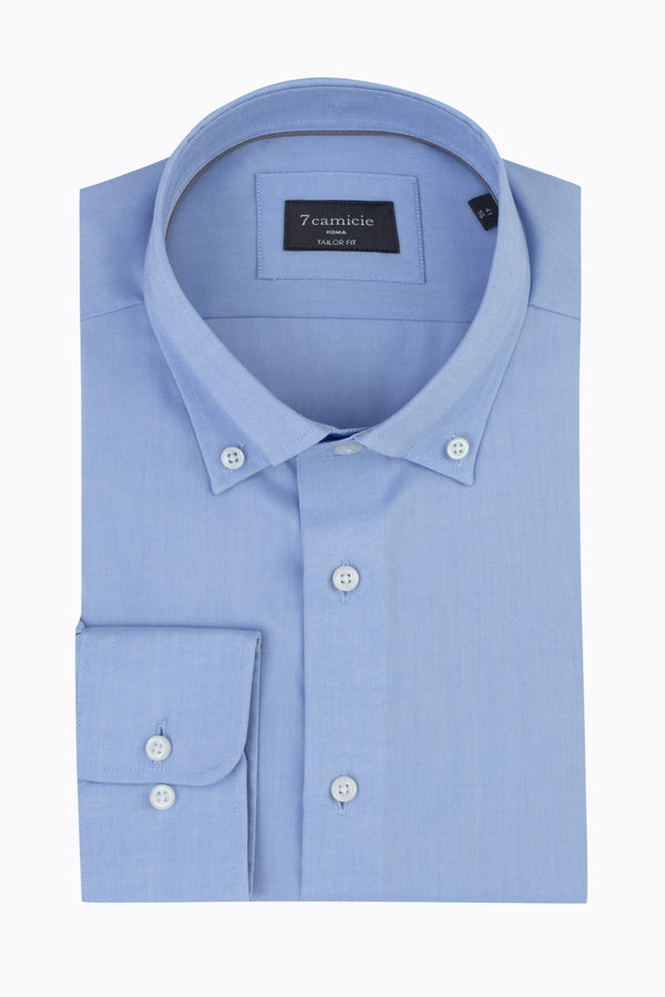 Camicia Uomo Cesare Essential Oxford No Iron Blu No Stiro