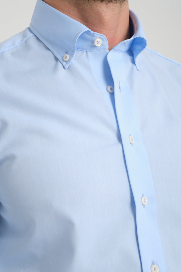 Chemise Homme Cesare Essential Popelin Bleu clair Sans repassage