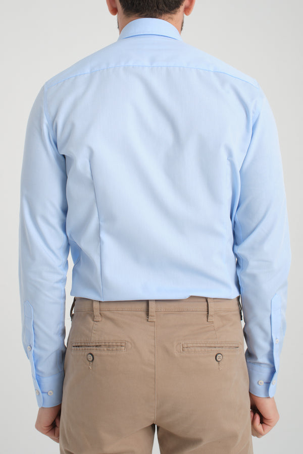 Chemise Homme Cesare Essential Popelin Bleu clair Sans repassage