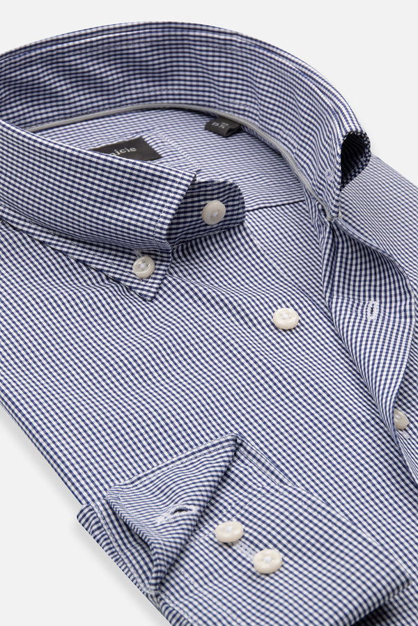 Chemise Homme Cesare Essential Popelin Bleu Blanc Sans repassage