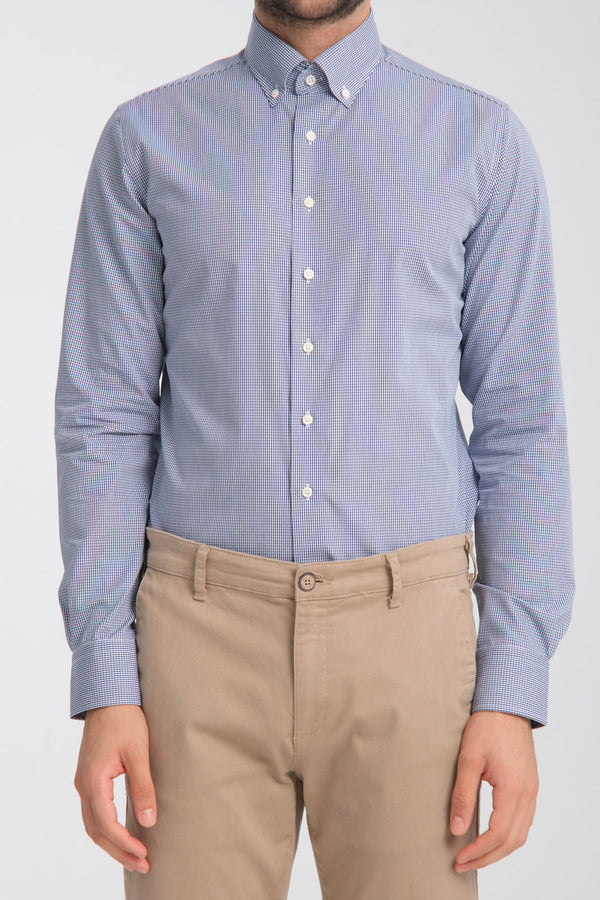 Chemise Homme Cesare Essential Popelin Bleu Blanc Sans repassage