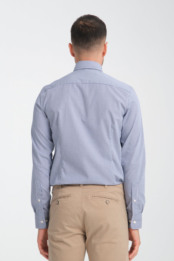 Chemise Homme Cesare Essential Popelin Bleu Blanc Sans repassage