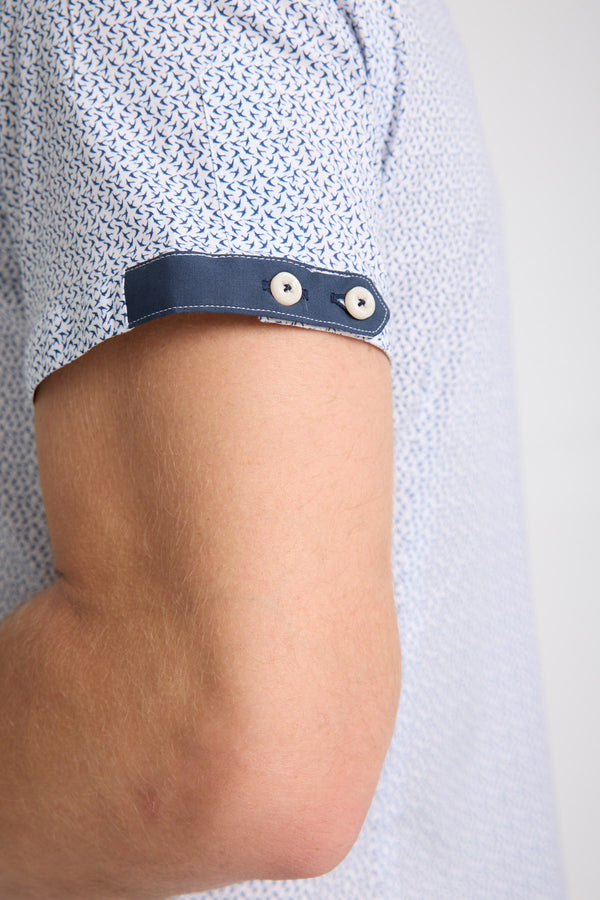 Iconic Poplin Stretch Man Shirt Short Sleeve Light Blue