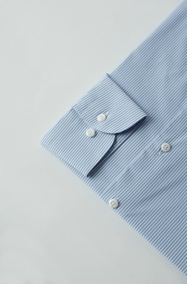 Chemise Homme Coton Premium Bleu clair Blanc