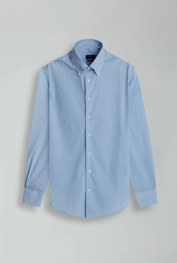 Chemise Homme Coton Premium Bleu clair Blanc