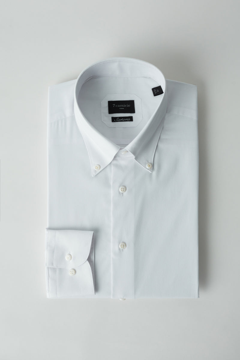 Camicia Uomo Essential in Cotone Premium Oxford Pinpoint Bianco