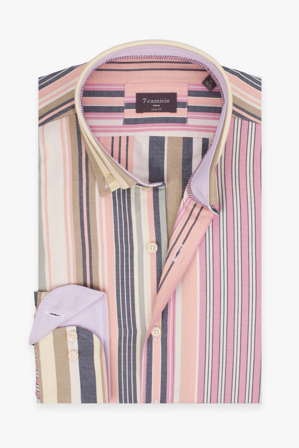 Chemise Homme Sport Popelin Vert Beige