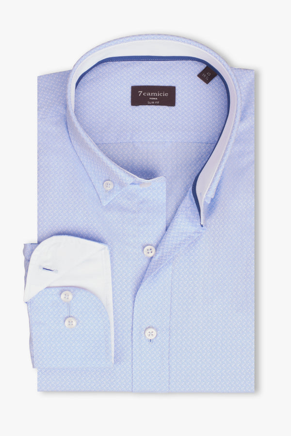 Leonardo Sport Herren Hemd Jacquard Hellblau Hellblau
