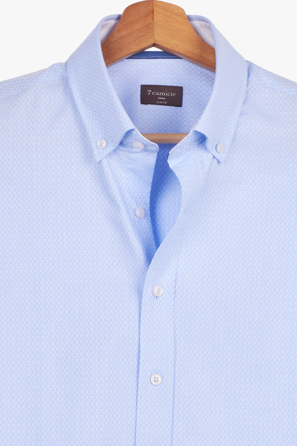 Leonardo Sport Herren Hemd Jacquard Hellblau Hellblau