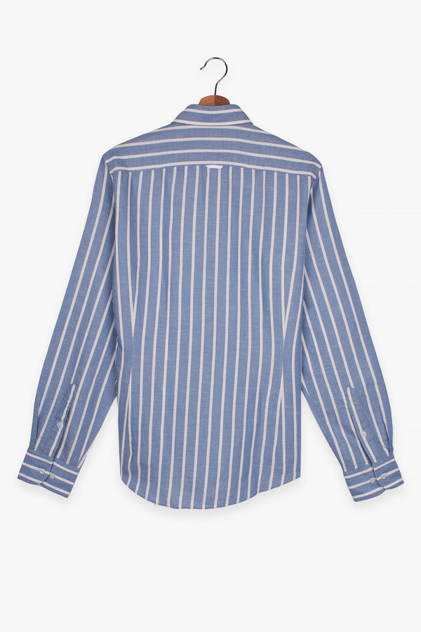 Leonardo Sport Linen Man Shirt Blue White