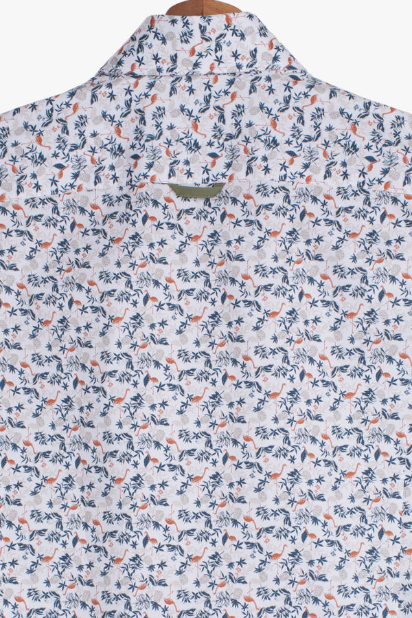 Camicia Uomo Leonardo Sport Popelin Bianco Verde