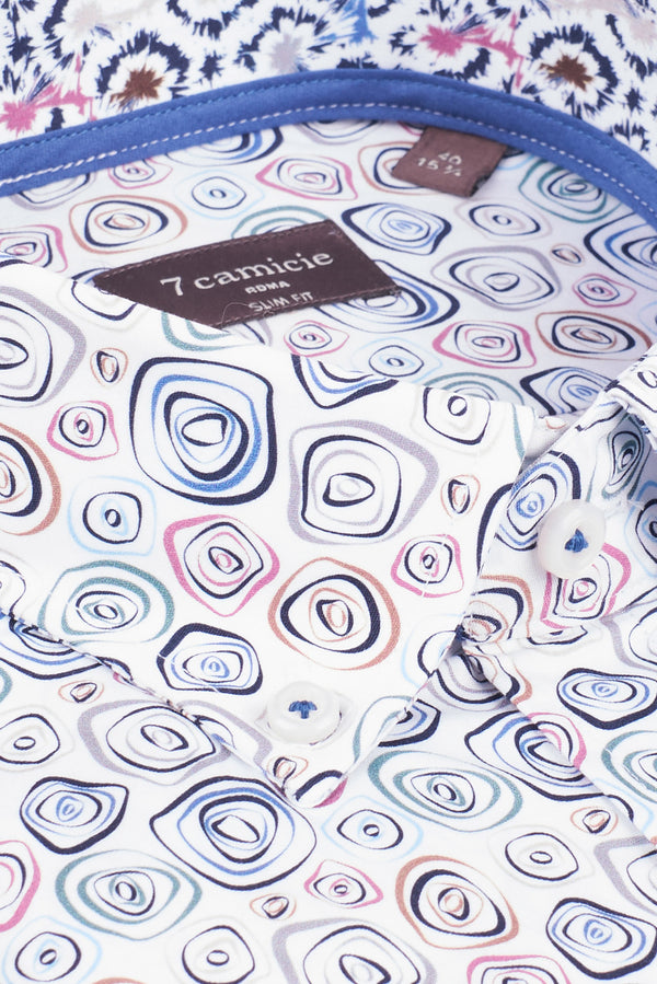 Camisa Hombre Leonardo Sport Popelin Blanco Azul